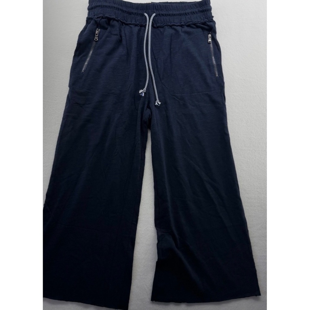 Grey State Boardwalk Crop Pant Marine Blue Linen Blend Size 1